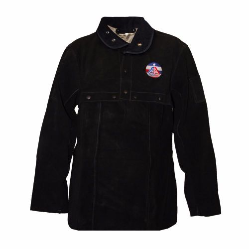 Aa premium black fr cowhide leather welding cape sleeves and bib size s to 4xl for sale