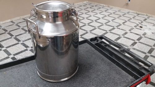 Industrial stainless steel canister with clamp lid 8 gallons heavy duty for sale