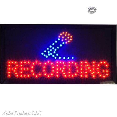 Recording DJ Sound Mixing Band Artist Music Studio Microphone LED neon Open Sign