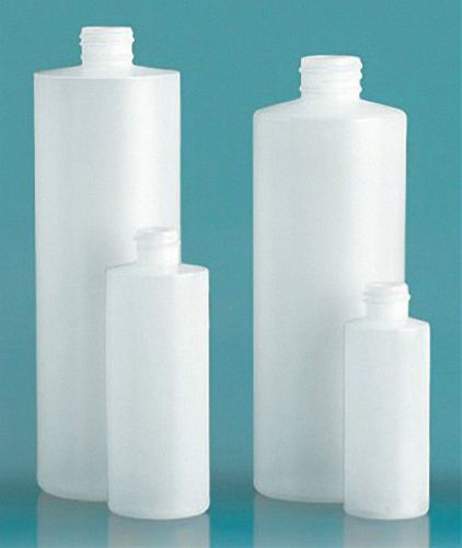 16 oz HDPE Cylinder Round Plastic Bottles w/Polytop Dispensing Caps (Lot of 50)