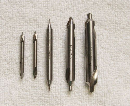 Lot of 5 HSS Lathe Center Drills Double End RH Right Hand