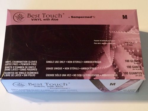 Vinyl Aloe Gloves Box 100 Powder Free Disposable Size M Best Touch Sempermed