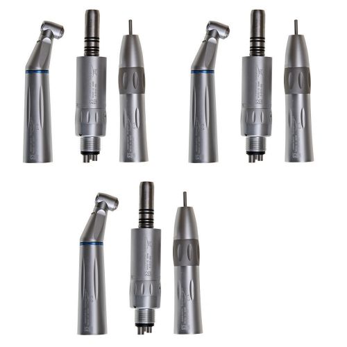 3 Set Dental LED Light Inner Water Slow Speed Handpiece Contra Angle Push