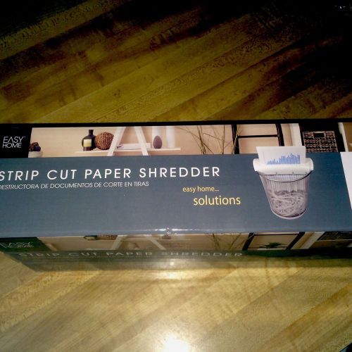 New In Box Easy Home Strip Cut Paper Shredder - Glossy White -