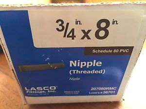 Nipple 3/4&#034; x 8&#034; Schedule 80 Threaded .75 inch by 8 inch Lasco not Spears Lot=4