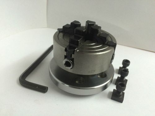 High precision 70 mm 4 jaw chuck+back plate for 3&#034;(75 mm) &amp; 4&#034;(100) rotary table for sale