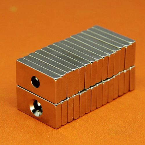 10/20/30Pcs Block Rare Earth Neodymium Hole Magnets N35 20X10X3mm Powerful