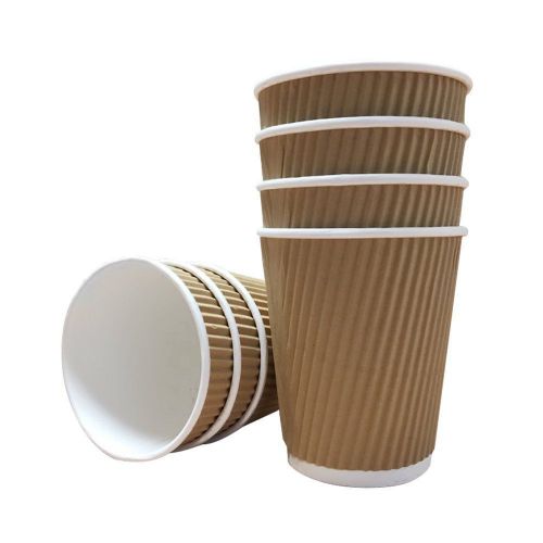 8/10/12/16oz Insulated Ripple Disposable Paper Coffee Cups,Lids , UK SELLER