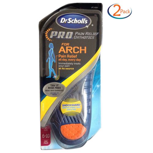 2 Pack - Dr Scholl&#039;S Pro Pain Relief Orthotics For Arch Size 6-10