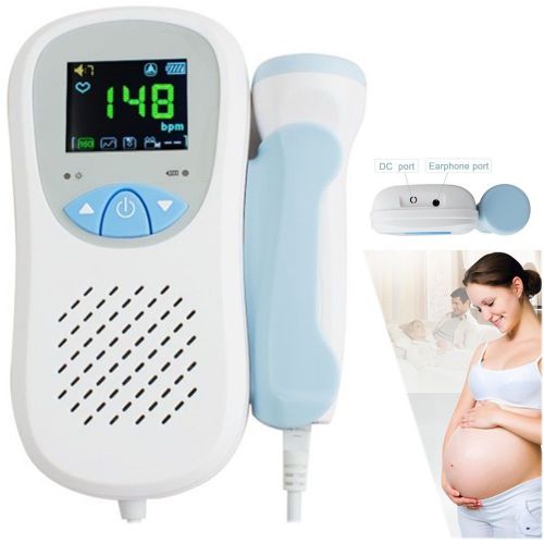 FDA Fetal Doppler Pocket Prenatal Baby Sound Monitor 3MHZ Probe Color LCD