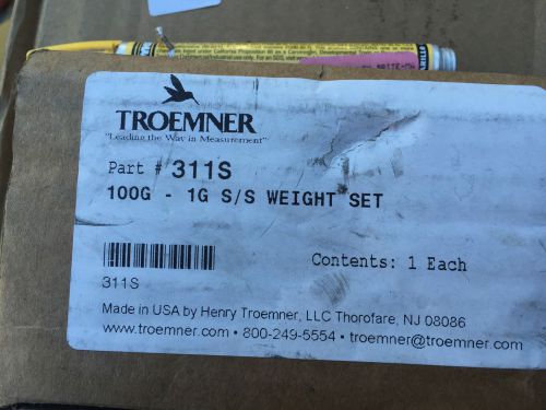 Troemner 100g-1g  stainless steel weight set with certs  311s   free shipping for sale