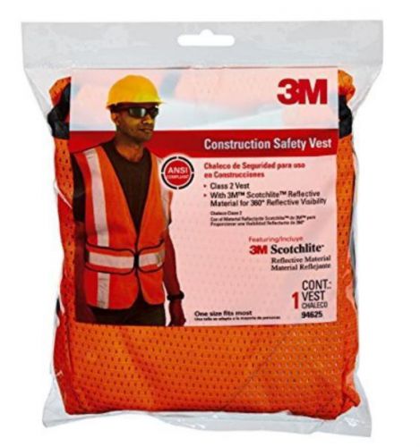 3M High-Visibility Orange Reflective Class 2 Construction Safety Vest Case of 5