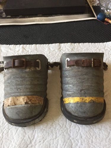 Vintage Galvinized Strap On Foot / Toe Protection Welding Steampunk