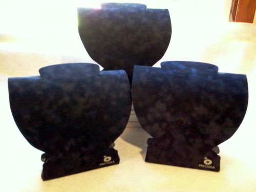 LOT OF 3 USED DARK BLUE VELVET COLLAPSIBLE DISPLAY BUSTS - GREAT FOR SHOWS