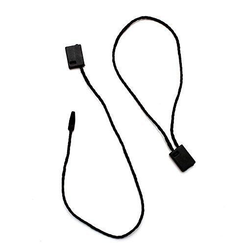 Metronic 7&#034; 1000 Pcs Black Hang Tag Nylon String Snap Lock Pin Loop Fastener