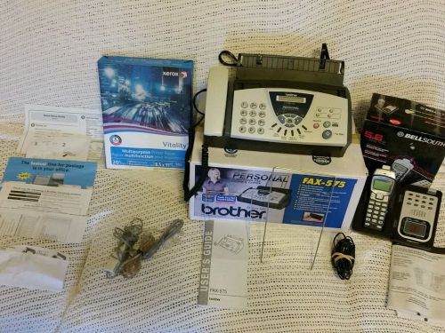 Brother Fax-575, 1 Ream Xerox Paper, Bell South 5.8Ghz Cordless Phone System
