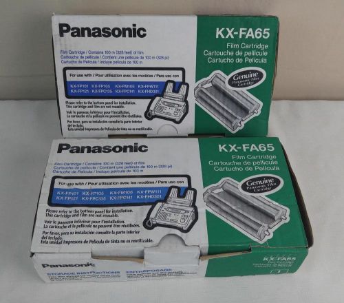 NEW Genuine Panasonic KX-FA65 Film Cartridge Ribbon Fax Machine KXFA65 Lot of 2