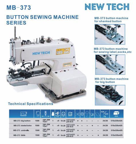 NEW-TECH MB-373 Chainstitch Button Attaching Machine with,Trimmer (COMPLETE SET)