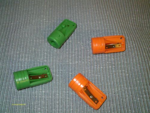 4 CARPENTER PENCIL SHARPENERS (2) ORANGE &amp; (2) GREEN  FREE SHIPPING IN USA new