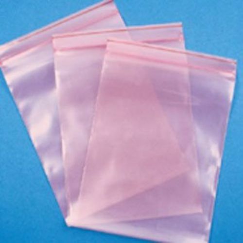 1 000 - 3 x 5 x 4 mil pink antistatic zipper bags for sale