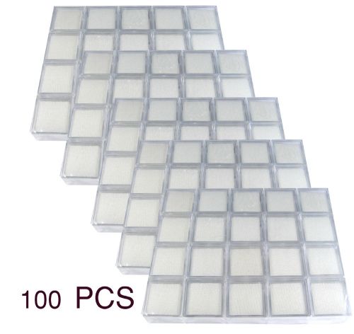 100 pcs of clear plastic jar box size 3x3x2cm gemstone display show case for sale