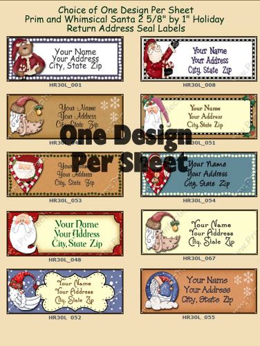 30 customized santa claus holiday christmas return address labels for sale
