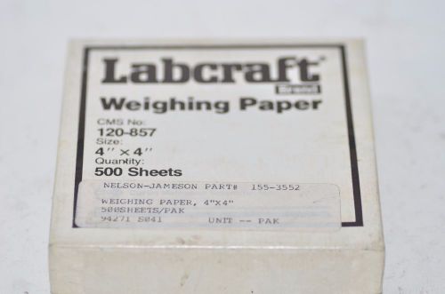 Lot of 9 Labcraft Weighing Paper 120-857 4&#034; x 4&#034; 500 sheets/box