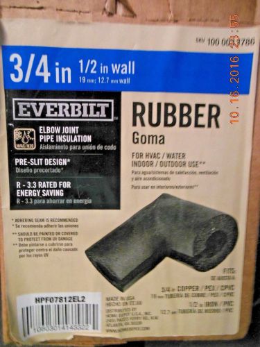 16-everbilt 3/4&#034; rubber elbow joint pipe hvac/water insulation 1/2&#034; wall new for sale