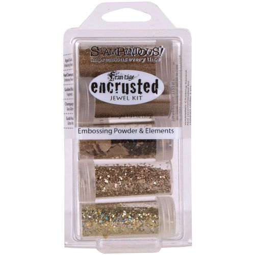 Stampendous Encrusted Jewel Embossing Powder &amp; Elements-Gold