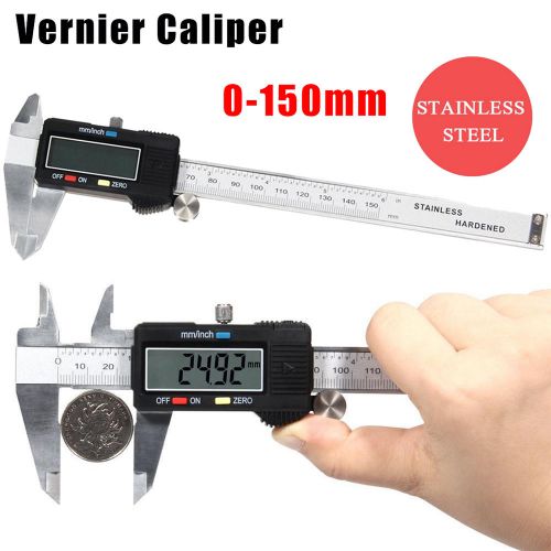 150mm Caliper 6inch Electronic Carbon Fiber Gauge Digital Micrometer Vernier LCD
