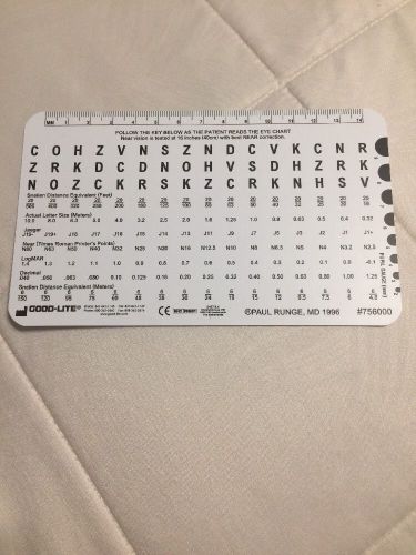 Runge Sloan Letter Pocket Near Vision Card; Good-Lite