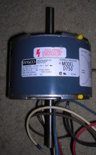 Fasco electric motor double shaft d750 v208/230 1075rpm 3spd nib for sale