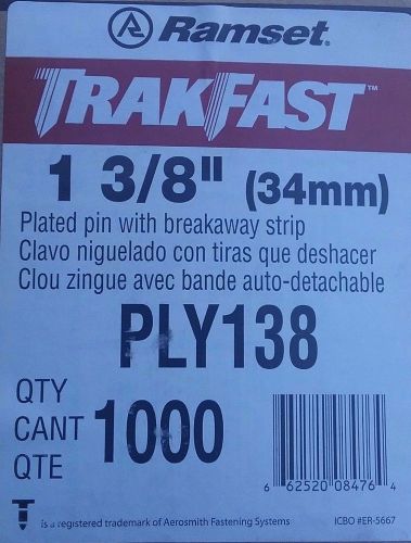 1000 itw ramset trakfast ply138 1 3/8&#034; plywood pins w/ fuel tf1100 tf1200 for sale