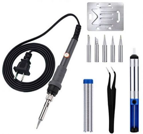 VicTsing 6-in-1 60W Soldering Iron Kit - Adjustable Temperature, 5pcs Different