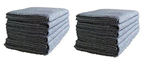 Textile Moving Blankets (12 Pack) Professional Quality Moving Skins 68&#034; x 98&#034;...