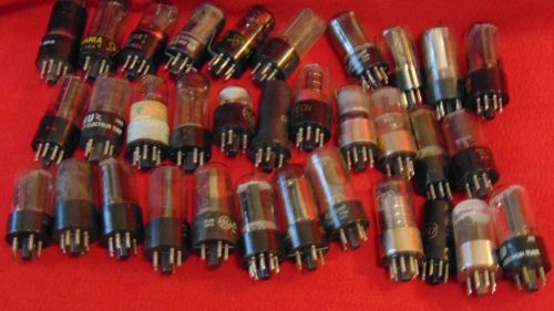 (34) pc LOT RADIO HAM SHORTWAVE VACUUM TUBES OPERATOR ESTATE SALE TESTED GOOD $$