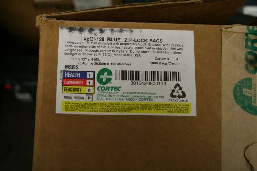 Cortec 20800111 10&#034;x12&#034; 4mil VpCI-126 Rust Protectant VCI Ziplock Bags 1000/Case