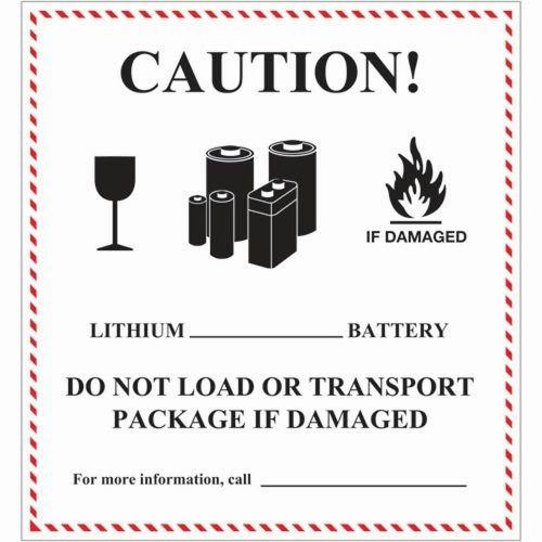 Tape Logic DL1397 Labels &#034;Caution - Lithium Battery Handling&#034; 4 5/8&#034; x 5&#034; Bla...