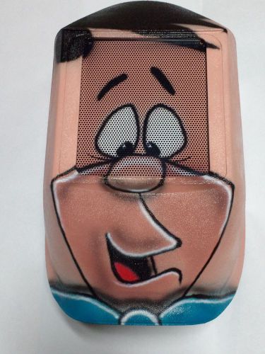 Airbrushed fred flintstone welding helmet with high temp ceramic clear coat for sale