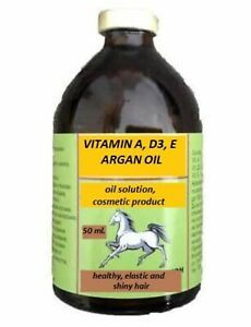 Trivitaminol horse hair/Vitamin A, D3, E - 50ML. - For densehealthy +ARGAN OIL