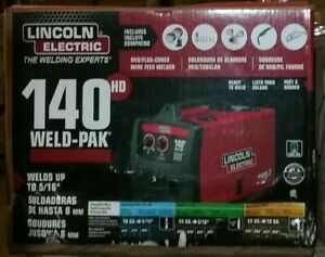 NEW!!  LINCOLN ELECTRIC 140 Amp Weld Pak 140 HD MIG Wire Feed Welder with Magnum