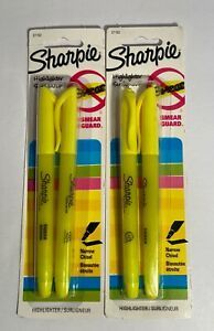 2 - Sharpie Smear Guard 2 Yellow Pocket Highlighters - New!  Free Shipping!