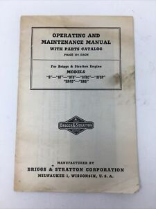 Briggs &amp; Stratton Model 5 Operating And Maintenance Manual W/ Parts Catalog &#034;8s&#034;