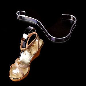 4X Women Clear Acrylic Plastic Sandal Lady Shoes Display Stand Inserts HolSG Ey