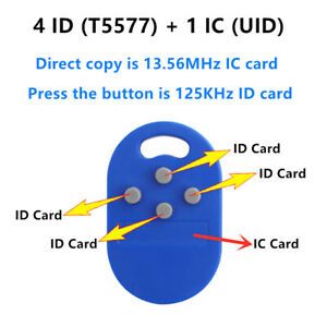 1pc RFID multiple key fob 5 in 1 125khz T5577 EM ID writable IC UID /F