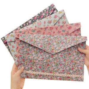 Vintage Flower Files Folder Filing Bag Floral Files Folder Felt Filing Bag