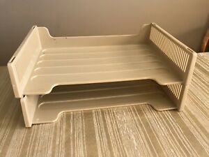 Stackable Plastic File Office Desk Organizers 2 by Rubbermaid  # 2551 Beige