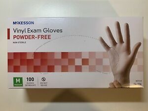 McKesson Vinyl Exam Gloves - Pack of 100, Medium