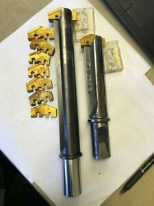 (2) STELLRAM INSERT SPADE DRILLS WITH (11) VARIOUS SIZE INSERT TIPS