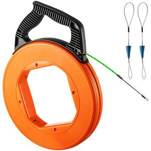 VEVOR Fish Tape Wire Puller 3/16&#034; x 125&#039; Nylon Cable Tie with Durable Splicer